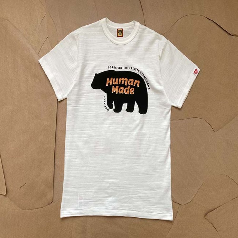 Human Made Polar Bear Graphic Print Classic Small Logo Short Sleeves White